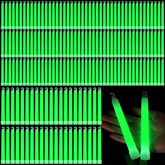 Sotiff 300 Pcs Bright 6 Inch Large Glow Sticks Bulk Emergency Glow in The Dark Sticks with 12 Hour Duration for Camping Hiking Outdoor Parties Activities Survival Storms (Green)