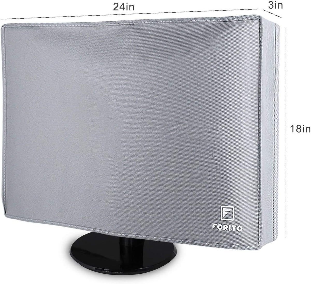 23" 24" 25" 23" 24" 25" 24W 18H 3D)-Gray Univesal Monitor Dust Cover Scratch Resistance Nonwoven Full Body Sleeve