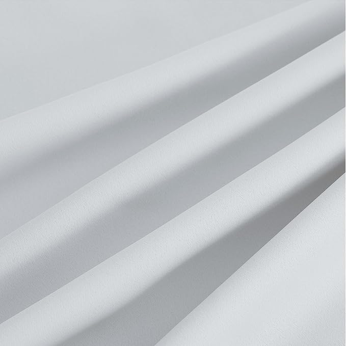 NICETOWN Greyish White Ring Top Panels - Thermal Insulated Shades for Nursery, Kids Room, Yard, Closet, Garage - Breathable Fabric, Privacy Assured, 2 Panels, W52 x L95