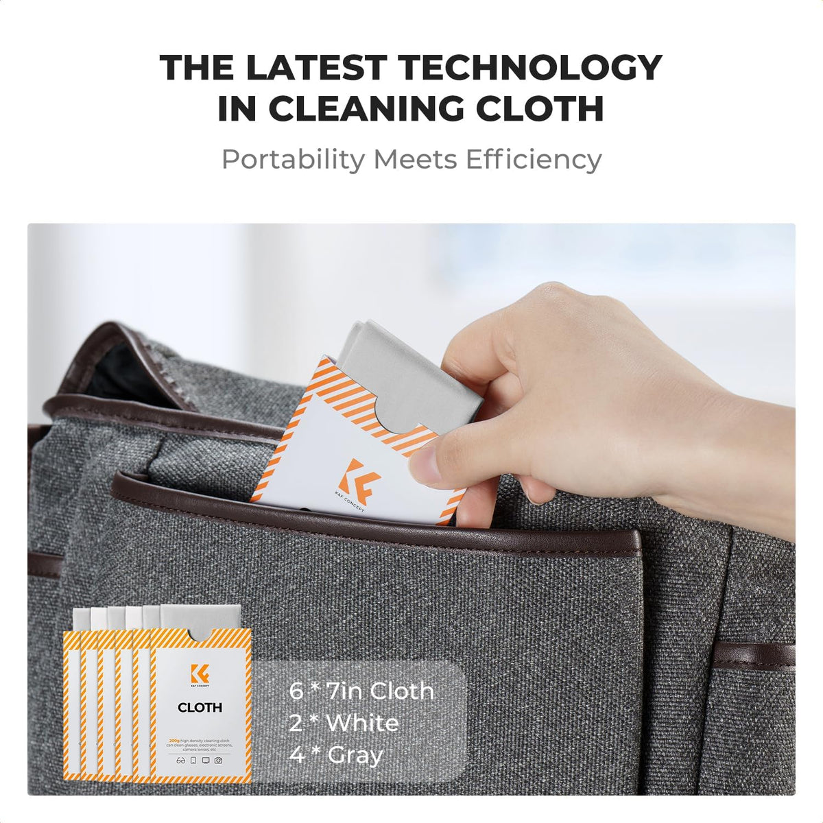 6 Pack Headset, K&F CONCEPT Lens Cleaning Cloth | Microfiber Cleaning Cloth | Glasses Cleaning Cloths | Eyeglass Lens