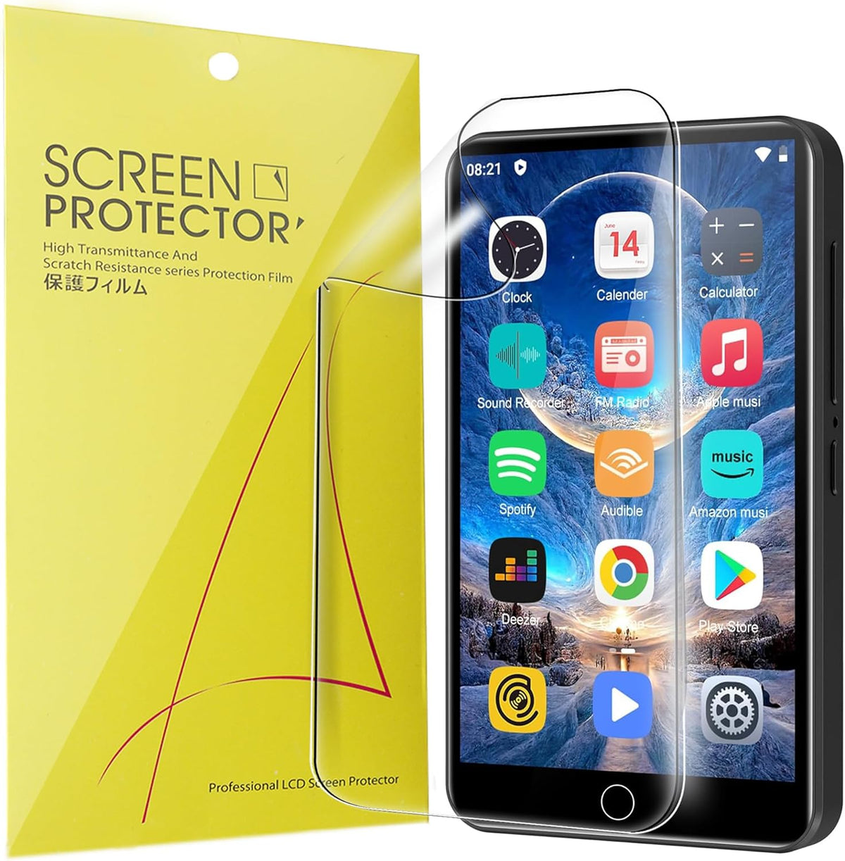 Lamshaw M505 MP3 [6 Pack] M505 4 Inches MP3 (6 Pack) Compatible for ZAQE Player Screen Protector, Full Coverage TPU