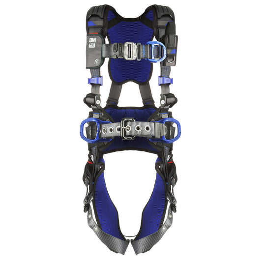 3M 1140188 DBI-SALA ExoFit X300 Comfort Construction Climbing Positioning Safety Harness Fall Protection, Back, Front, Hip D-Rings, Auto-Locking Quick Connect Chest Buckle, Tongue Leg Buckle, Medium