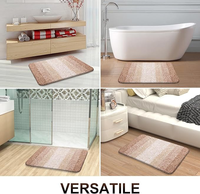 OLANLY Bathroom Rugs Mat 30x20, Extra Soft Absorbent Microfiber Bath Rugs, Rubber Backing, Quick Dry, Machine Washable Bath Mats for Bathroom Floor, Tub and Shower, Home Decor Accessories, Beige