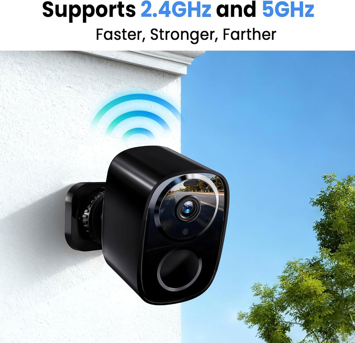 realhide 2026 2K 2.4G/5G, 6-Month IP66 2-Way Enhanced UHD Security Cameras Wireless Outdoor Free Cloud & SD Storage