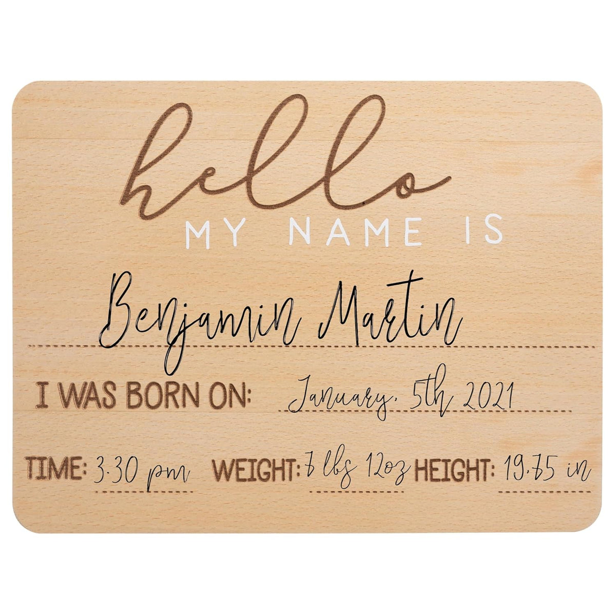 8.25" 11", Pearhead Baby Welcome Sign, Gender-Neutral Hello Baby Arrival Photo Prop, Hospital Birth Announcement