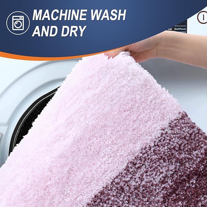 OLANLY Bathroom Rugs Mat 44x32, Extra Soft Absorbent Microfiber Bath Rugs, Rubber Backing, Quick Dry, Machine Washable Bath Mats for Bathroom Floor, Tub and Shower, Home Decor Accessories, Mauve
