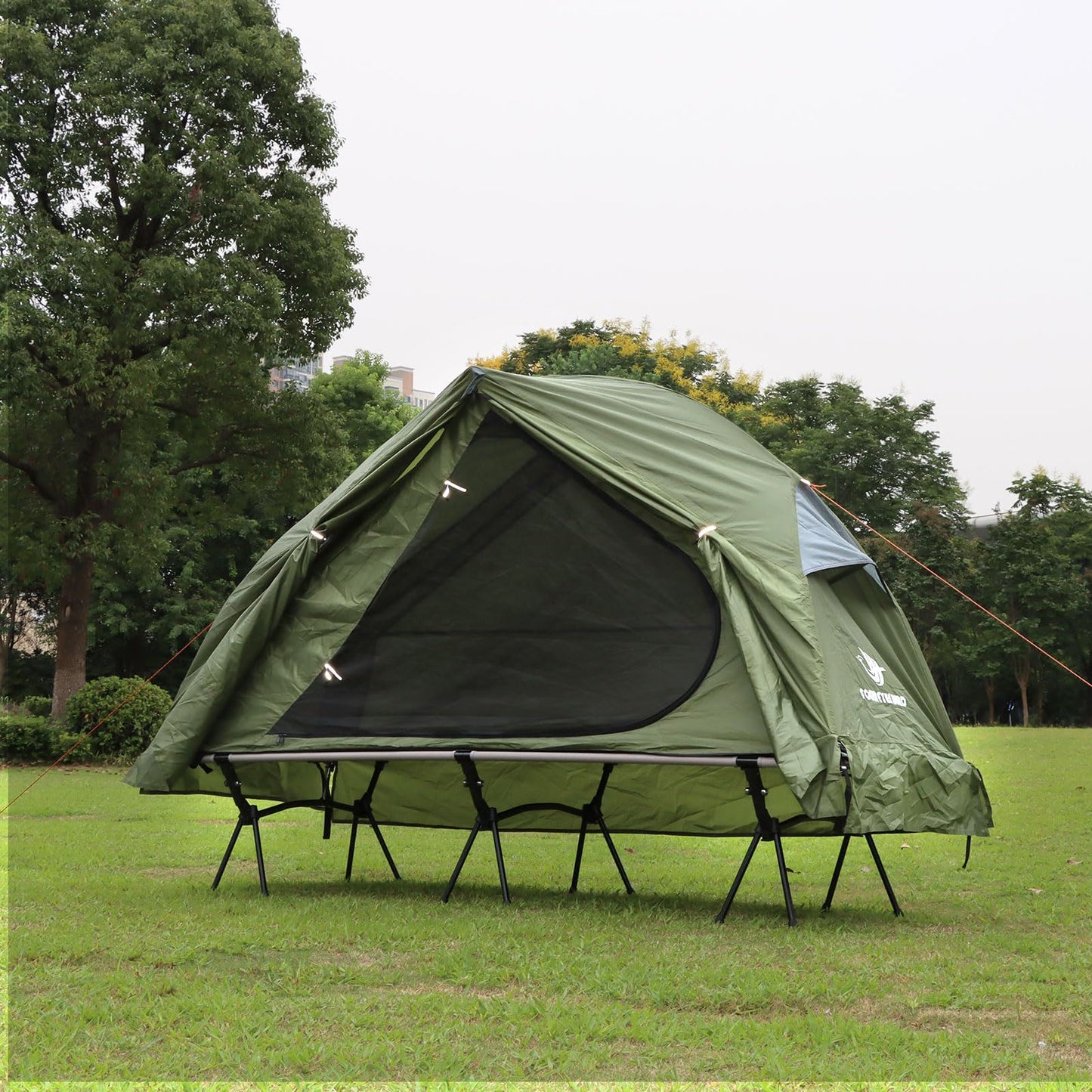 Arctic Lemmings 4-in-1 Camping Cot Tent, Foldable Elevated Tents Set for 1 Person to Use, Portable Tent for Outdoor Hiking, Camping