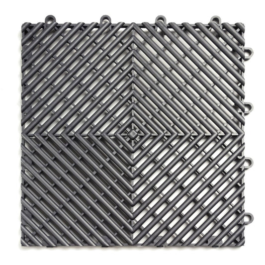 Big Floors RaceDeck Garage Floor Tiles, Interlocking Garage Flooring, Free-Flow Self-Draining Non-Slip Heavy-Duty Copolymer, Easy Install (Graphite, 48 Pack of 12 x 12" Tiles, 48 Sq Ft)