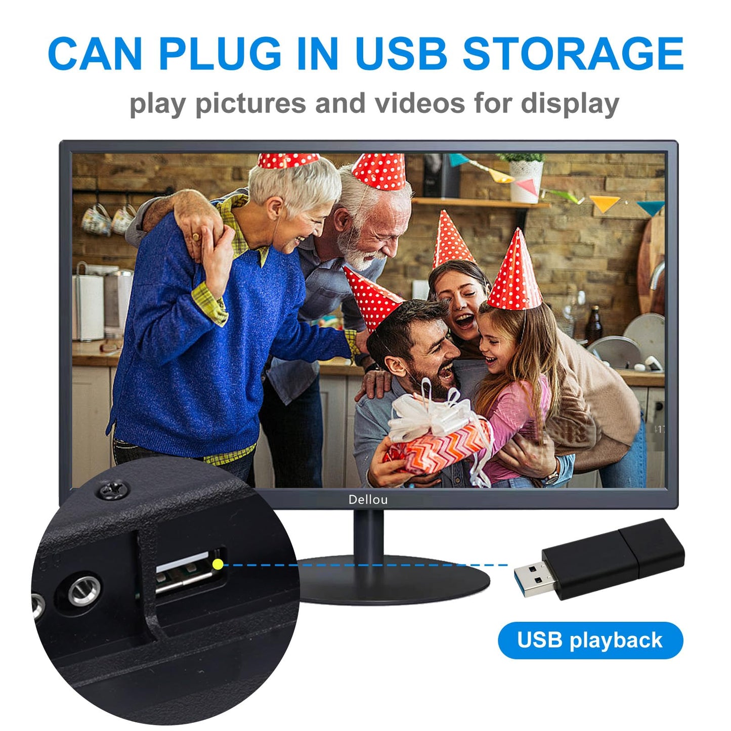 Elweyoo 24 inch Touch Screen Monitoring LCD Display Security Camera Monitor Multifunction Interface HDMI, AV, BNC, VGA, USB, PC Input CCTV Computer Monitor Built-in Speaker, black