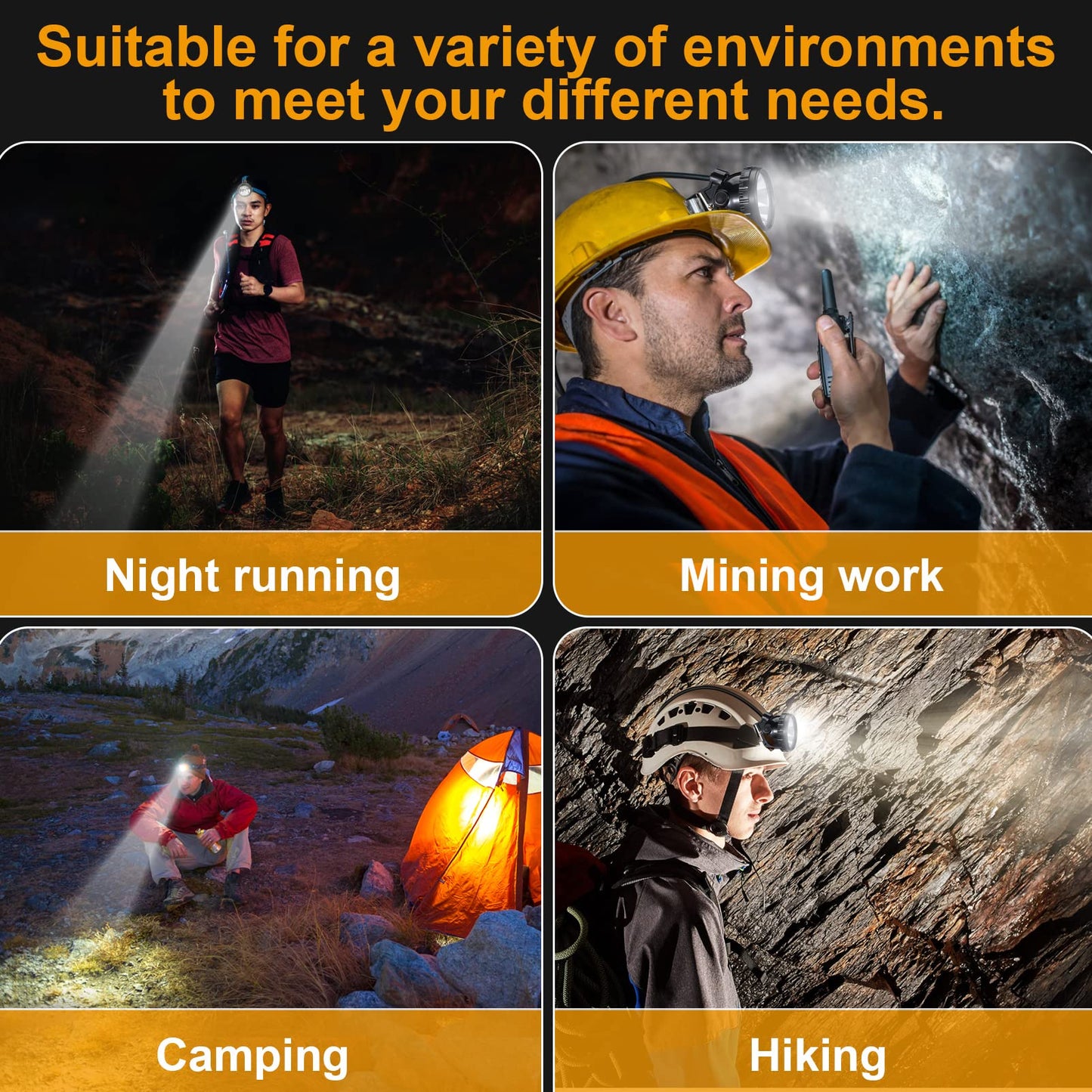 Super Bright Rechargeable Mining Headlamp KL6M.Plus, 1+2 LED Explosion-Proof Waterproof Cap Lamp, Safety Coal Miner Light for Hunting, Fishing, Caving, Camping, Tunnel Work, and Outdoor Adventure