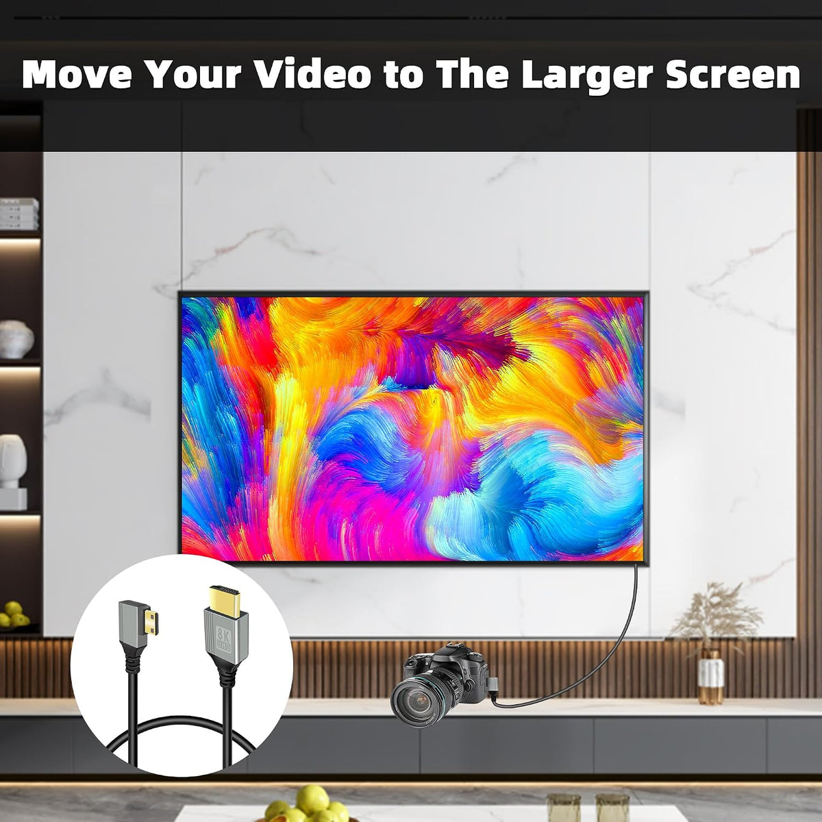 8K 1.6FT, 48Gbps 8K@60Hz Video4K@144Hz 0.5M) GELRHONR Mini HDTV to HDTV Cable Mini Male to Male Support for Camera