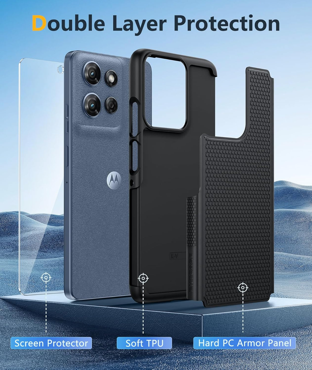 FNTCASE G-2026/2025 2026/Moto 2025 for Moto Phone Case: Moto G Play G Power Case with Screen Protector Dual Layer