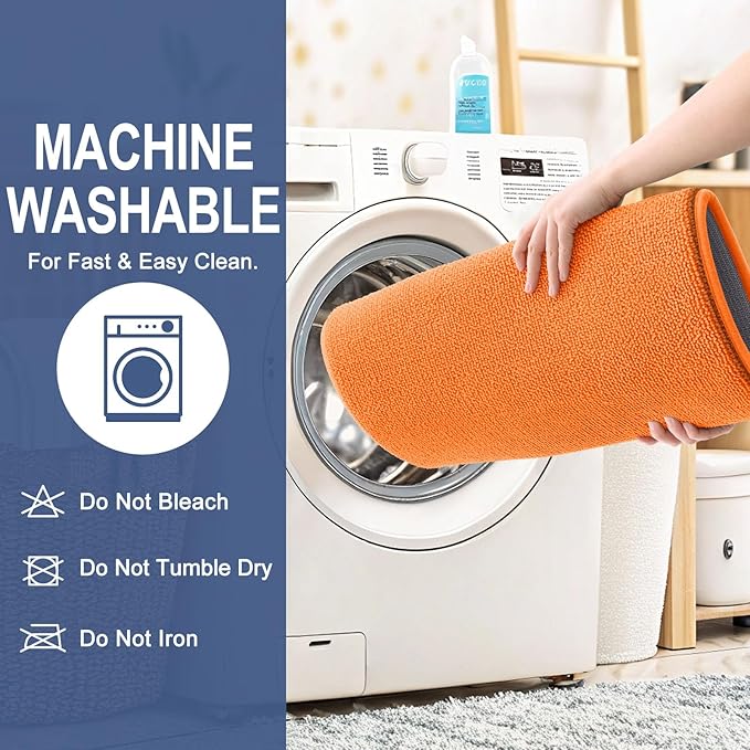 OLANLY Thick Memory Foam Bath Mat Rug 70x24, Extra Soft Absorbent Bathroom Rug, Quick Dry Bath Mats, Non-Slip, Machine Washable Carpet for Bathroom, Tub and Shower, Home Decor Accessories, Orange