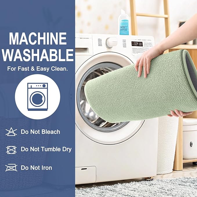 OLANLY Thick Memory Foam Bath Mat Rug 70x24, Extra Soft Absorbent Bathroom Rug, Quick Dry Bath Mats, Non-Slip, Machine Washable Carpet for Bathroom, Tub and Shower, Home Decor Accessories, Sage Green