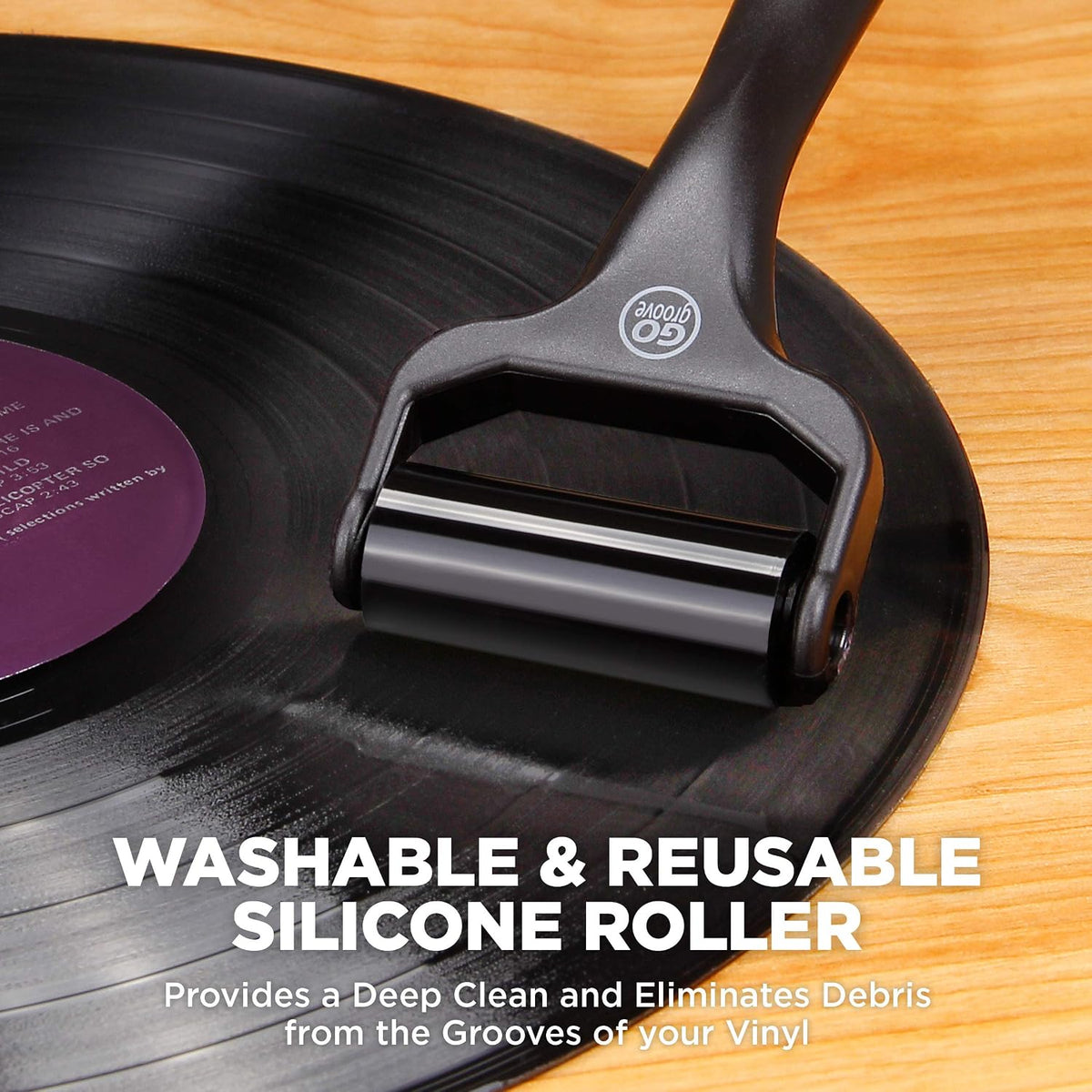 6-in-1 GOgroove Vinyl Record Cleaner Kit - Velvet Record Brush for Turntable Player, Silicone Roller, Stylus Brush