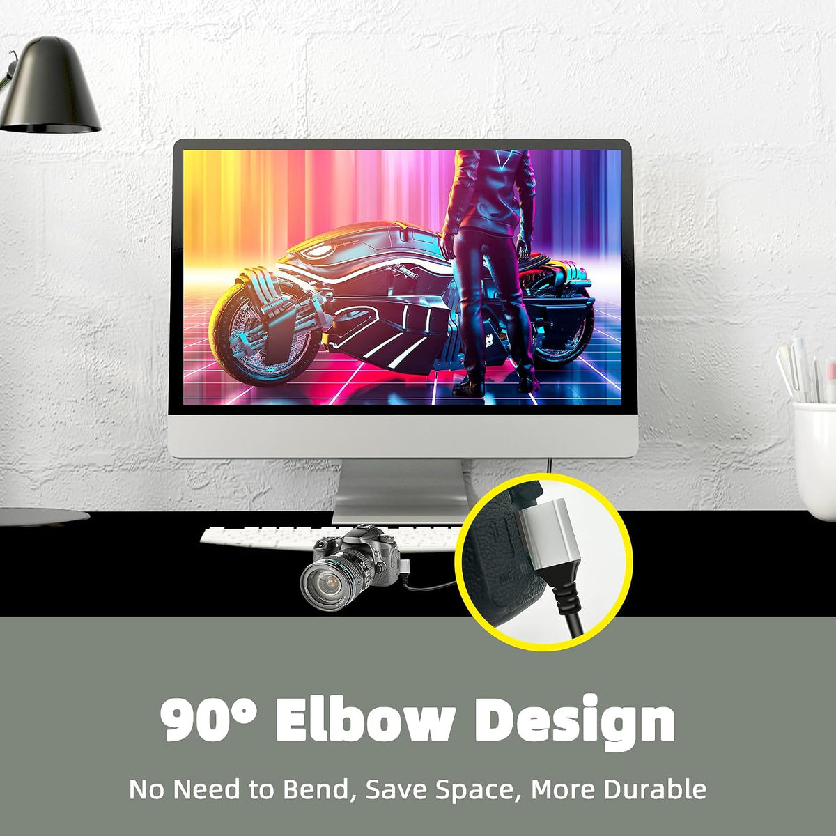 8K 48Gbps 8K@60Hz Video4K@144Hz 0.5M) GELRHONR Mini HDTV to HDTV Cable, Mini Male to Male Support for Camera