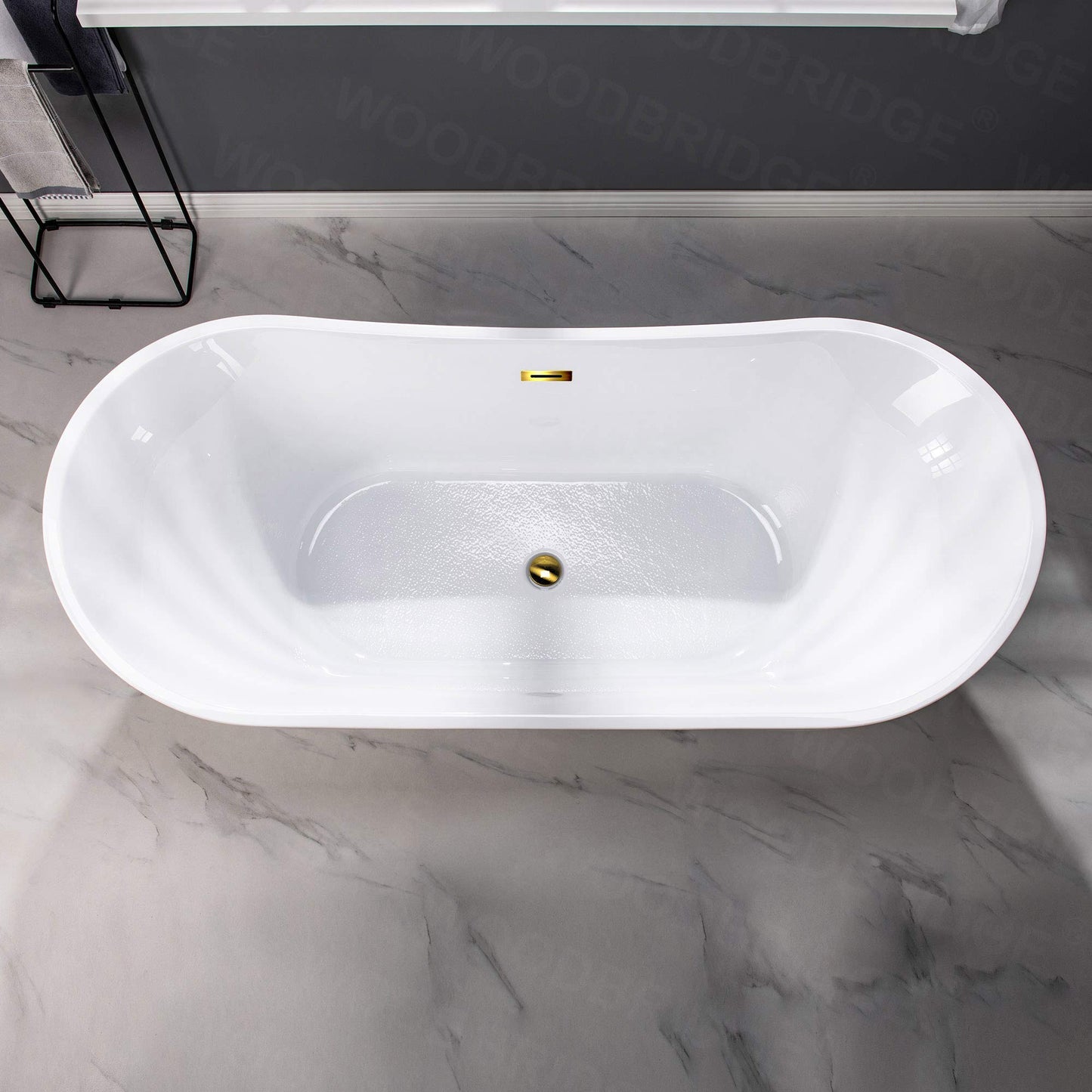 WOODBRIDGE BTA1517-BG-Drain &O Bathtub, Brushed Gold