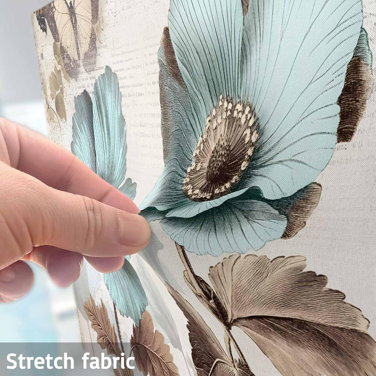 Singingin 85 Inch, Victorian Style Broccoli Butterfly TV Dust Cover Blue Flowers Plant Computer Monitor Cover Dustproof
