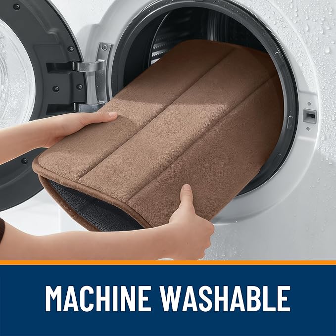 OLANLY Memory Foam Bath Mat 40x32, Super Soft Absorbent Bathroom Rugs, Quick Dry, Machine Washable Shower Floor Rugs, Bathmat Carpet, Bathroom Home Decor Accessories, Mocha