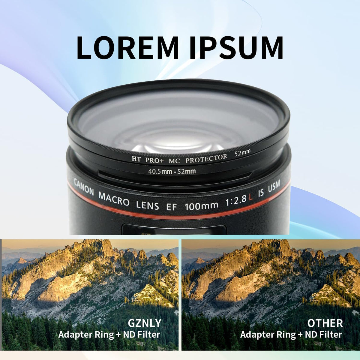 40.5-52mm 40.5mm 52mm 40.5mm 52mm 40.5-52mm Step-Up Ring Adapter, to Step Up Filter Ring for Lens Mount for DSLR Lenses