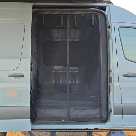 VANNCAMP Magnetic Bug Screen for Ford Transit High Roof Van 2015-2026,Sliding Door Bug Mesh Screen, Weighted Bottom Seam for Wind Resistance, Hands Free, Center Magnetic Closure