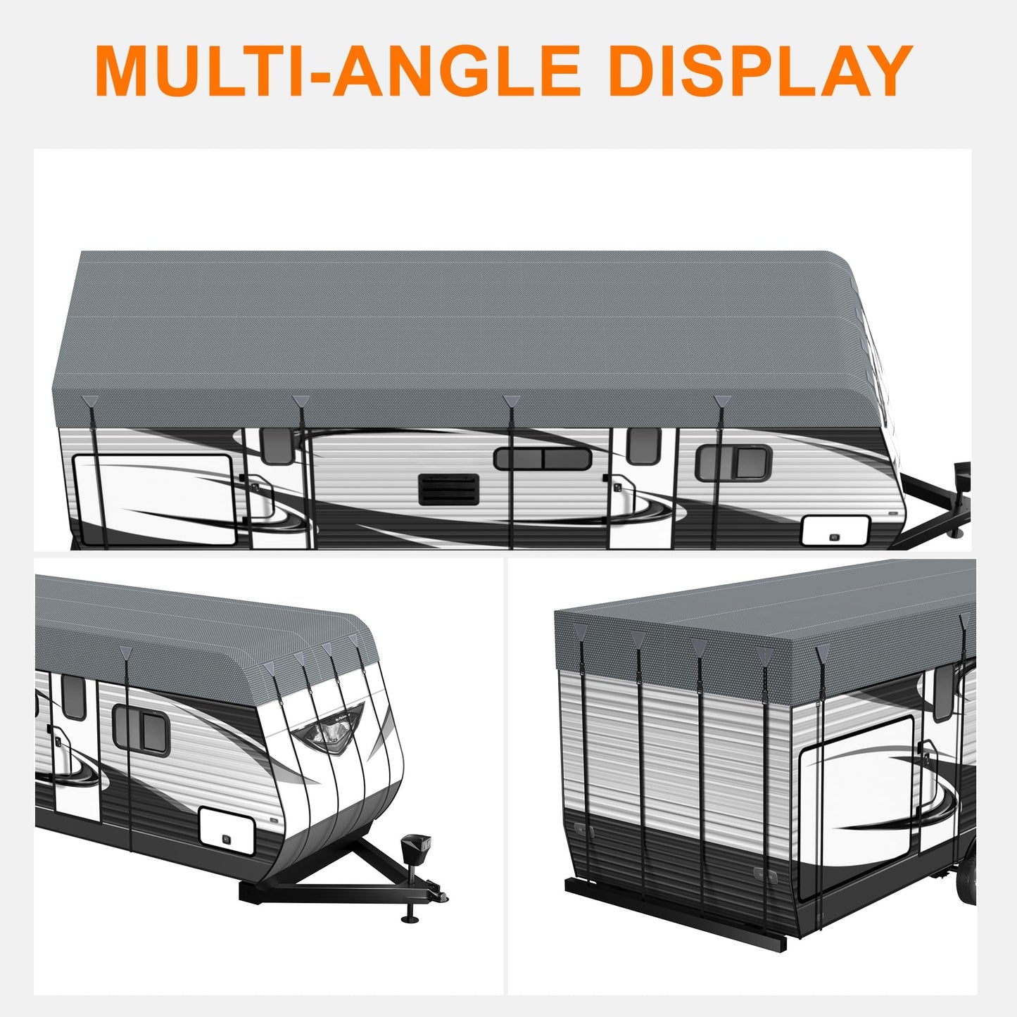 Camper Trailer Rv Roof Cover - Utility Travel Class A/B/C Pop Up Heavy Duty Covers 5th Wheel Sun Shade Motorhome Heat Equipment Motor Home Canopy Waterproof Tarp Heavy Hail Canvas,31.2 FT x12.5 FT