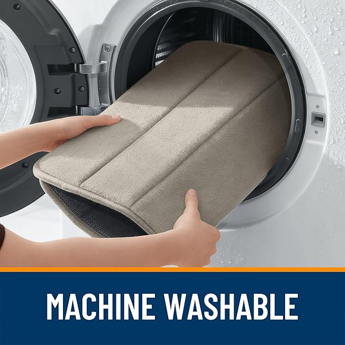 OLANLY Memory Foam Bath Mat 40x32, Super Soft Absorbent Bathroom Rugs, Quick Dry, Machine Washable Shower Floor Rugs, Bathmat Carpet, Bathroom Home Decor Accessories, Warm Taupe