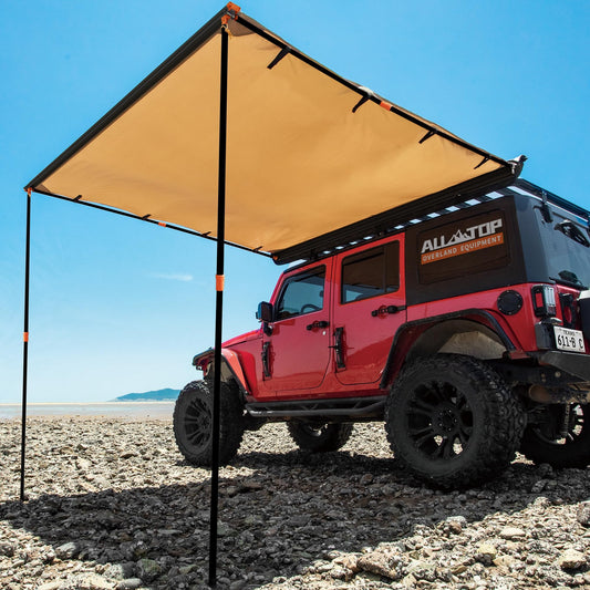 ALL-TOP Vehicle Awning 8.2'x10' Roof Rack Pull-Out Sun Shade UV50+, Weatherproof 4x4 Side Awning for Camping & Overland (Hardware Included)
