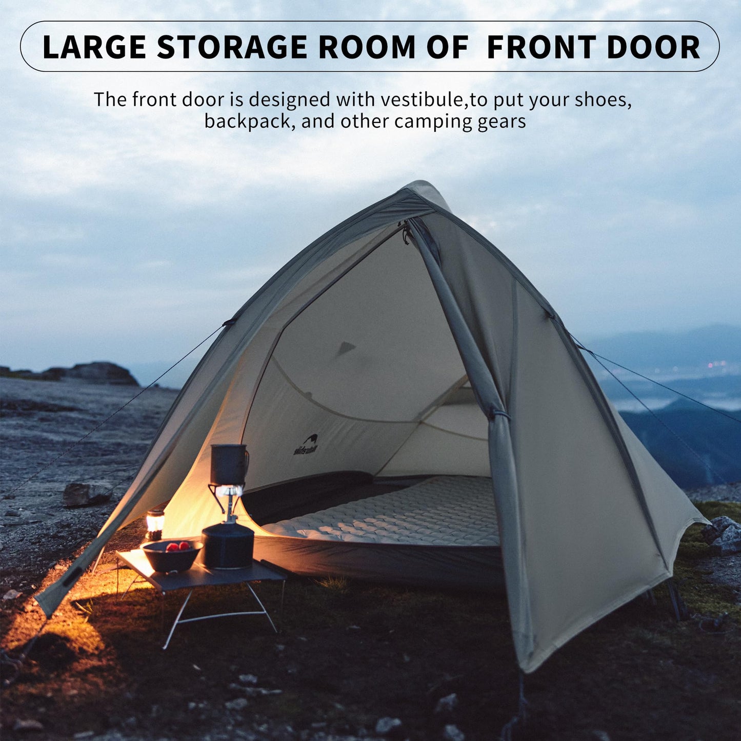 Naturehike Cloud-Up 1 Person Tent, Lightweight Backpacking Tents for One Man, Waterproof Ultralight One Person Tent for Camping Hiking Backpacking