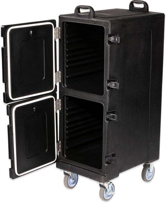 Carlisle FoodService Products Cateraide Insulated Front Loading Food Pan Carrier with Casters for Catering, Events, and Restaurants, Plastic, 10 Pans, Black