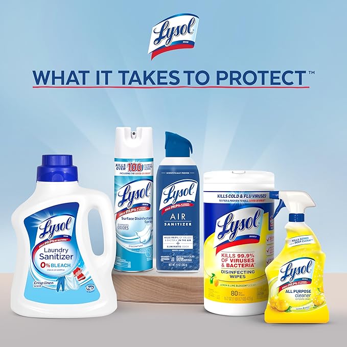 Lysol Disinfecting Wipes Bundle, Home Apartment Dorm Room Essentials and Cleaning Supplies, All Purpose Cleaner, Multi-surface Cleaning Wipes, Lemon and Lime Sanitizing Wipes Bundle, 80 Count