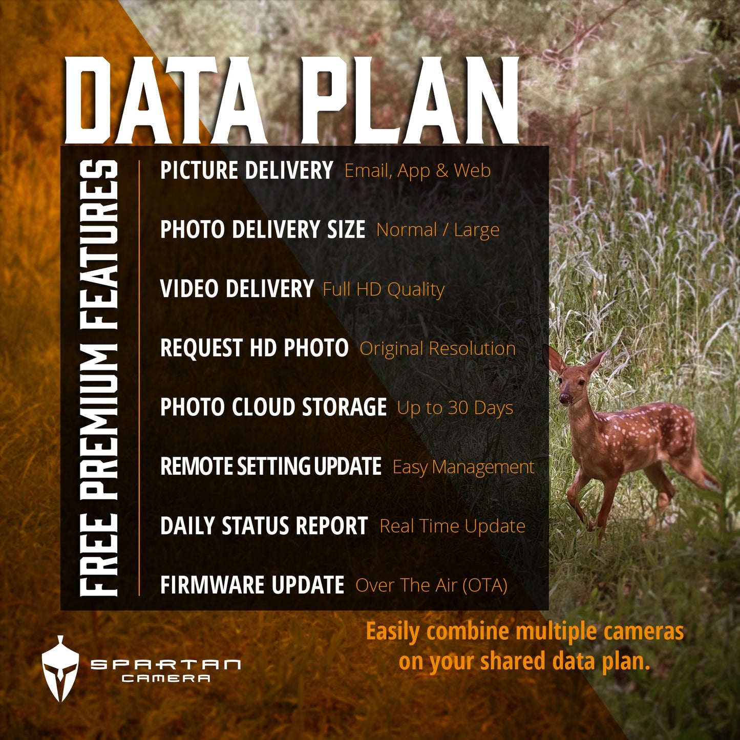 Spartan Camera Gocam 4G LTE Trail Camera, Free Roaming in US, Remotely Update Camera Settings, Fully Configurable via App, HD Video, HD Photo, Blackout Flash, Hunting (1, AT&T)