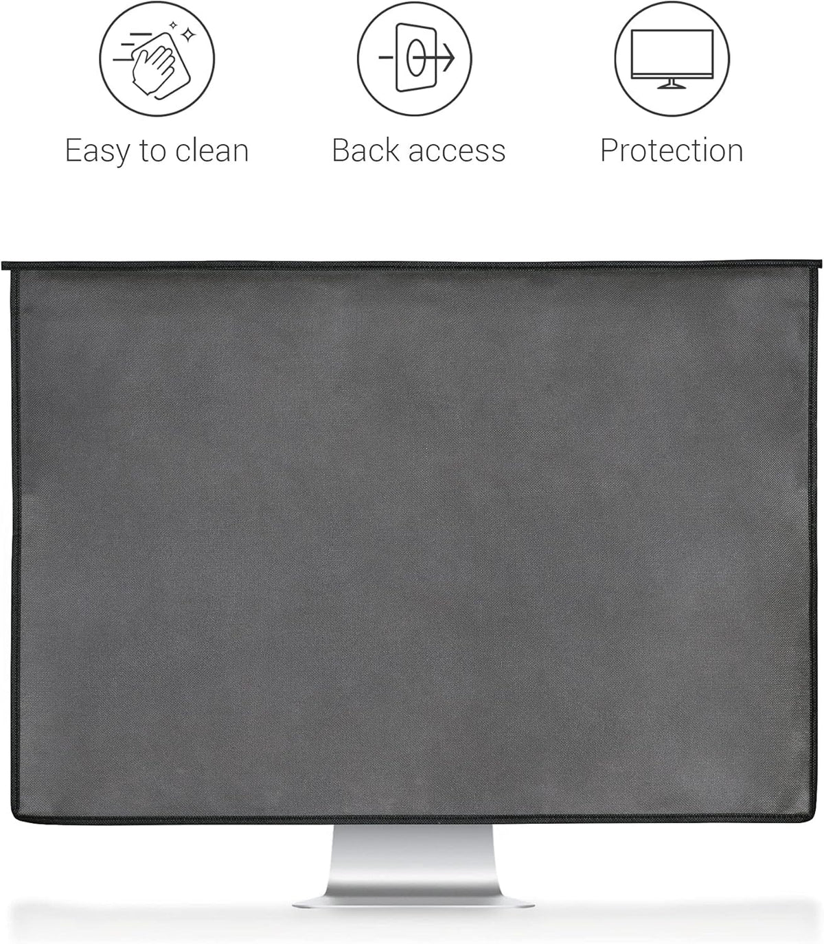 24-26" 3-IN-1 kwmobile Cover Compatible with monitor - Case with Storage for Mouse, Keyboard - Dark Grey
