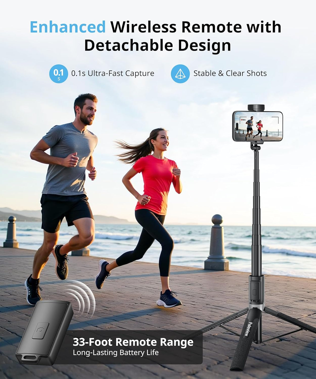 Fuloview 72'' Selfie Stick Tripod,Tripod for iPhone Wireless Remote for Selfies,Group Photograph,Video Recording. Phone