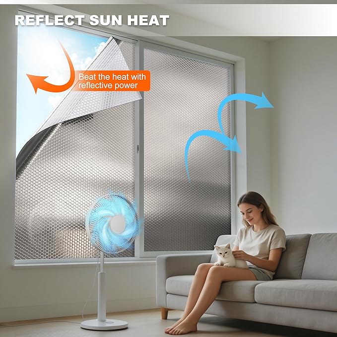 Bubble Reflective Insulation Roll to Window Insulation for Winter, Double Side Aluminum Bubble Foil Insulation Roll for Keep Heat,59"x 99" Thermal Insulation Shield,RV Window Insulation.