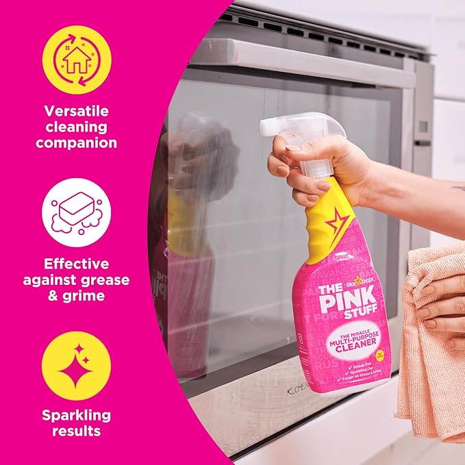 The Pink Stuff Miracle Multi-Purpose Cleaner Spray, 30 fl oz – Now 20% More! Powerful All-Purpose Cleaning Solution for Kitchens, Bathrooms, Floors & More – Cuts Through Grease & Grime with Ease