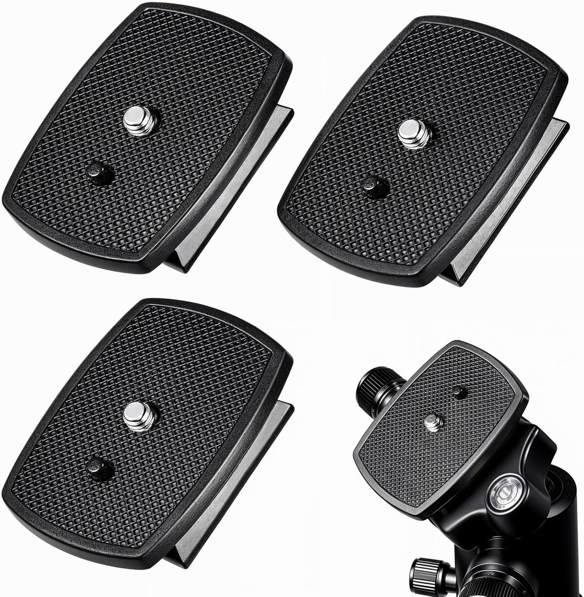 Josojoou 3PCS 43x43mm Universal Tripod Quick Release Plate, Camera Tripod Mount Adapter with Screws, Camera Tripods