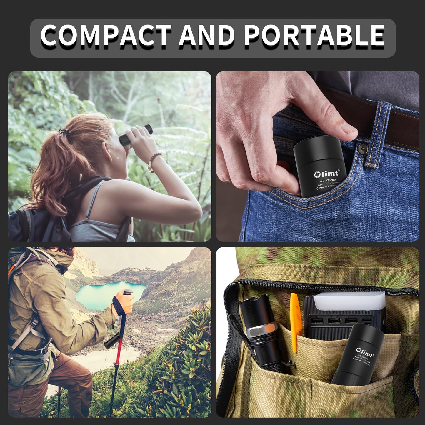 Olimt 8x32 Monocular Telescope Mini Pocket Monocular Compact Monoculars for Adults