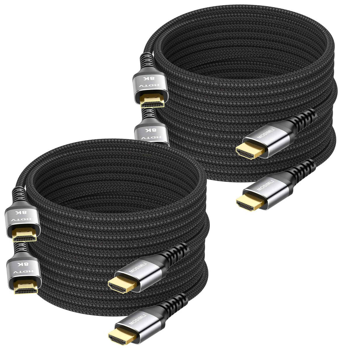 8K 10 4-Pack, 2.1 8K@60Hz, 4K@120Hz, HDR10+, 3D, 2.3 PS5, HDMI Cable FT HDMI Gaming Cord, Support Dynamic SBTM, VRR