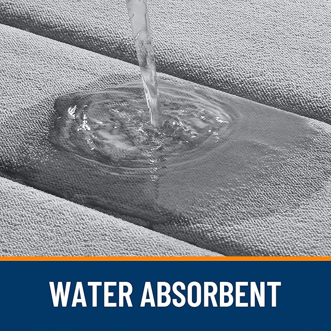 OLANLY Memory Foam Bath Mat 34x21, Super Soft Absorbent Bathroom Rugs, Quick Dry, Machine Washable Shower Floor Rugs, Bathmat Carpet, Bathroom Home Decor Accessories, Grey