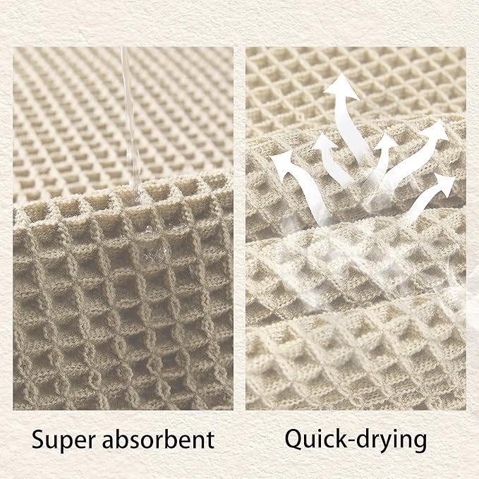 Waffle Bath Mat Non Slip, Boho Runner Rug, Super Absorbent Quick Dry Long Bath Runner Bathroom, Soft Farmhouse Bath Rug with Tassels, Washable Shower Mats for Floor 24"x48", Tassels Cream
