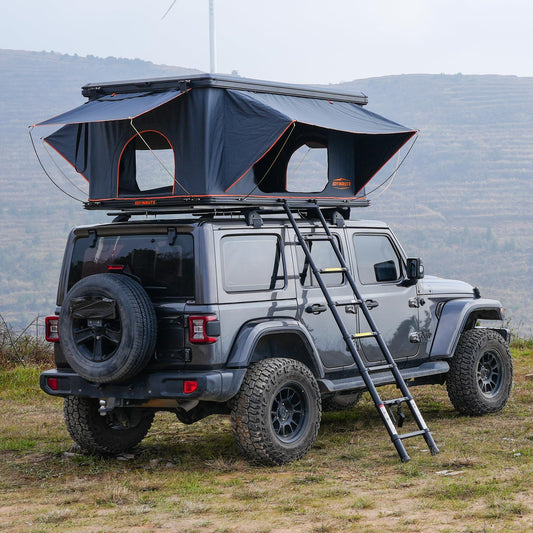 Joyinrute Rooftop Tent Hard Shell, Aluminum Pop Up 2-3 Person Roof Top Hardshell for Camping Truck Van Suitable for Jeep SUV Car. (Roof Tent)