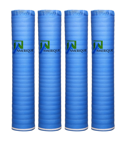 AMERIQUE 800SQFT Blue 2MM Thick Flooring Underlayment Padding 3-in-1 Heavy Duty Foam with Tape & Vapor Barrier