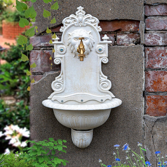 Sungmor Wall Mounted Garden Sink, Heavy-duty Cast Iron Decorative Mountable Faucet Washing Basin for Patio Garden Backyard Porch, Hand Wash Basin for Outdoor Events, Worksites, Camping