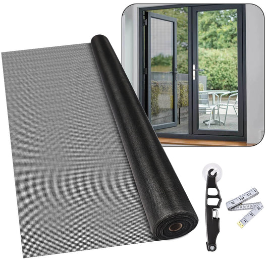 84Inch x 100Feet Window Screen Mesh Roll and Durable Screen Door Replacement, Window Mesh Screen Roll for Windows (Black)