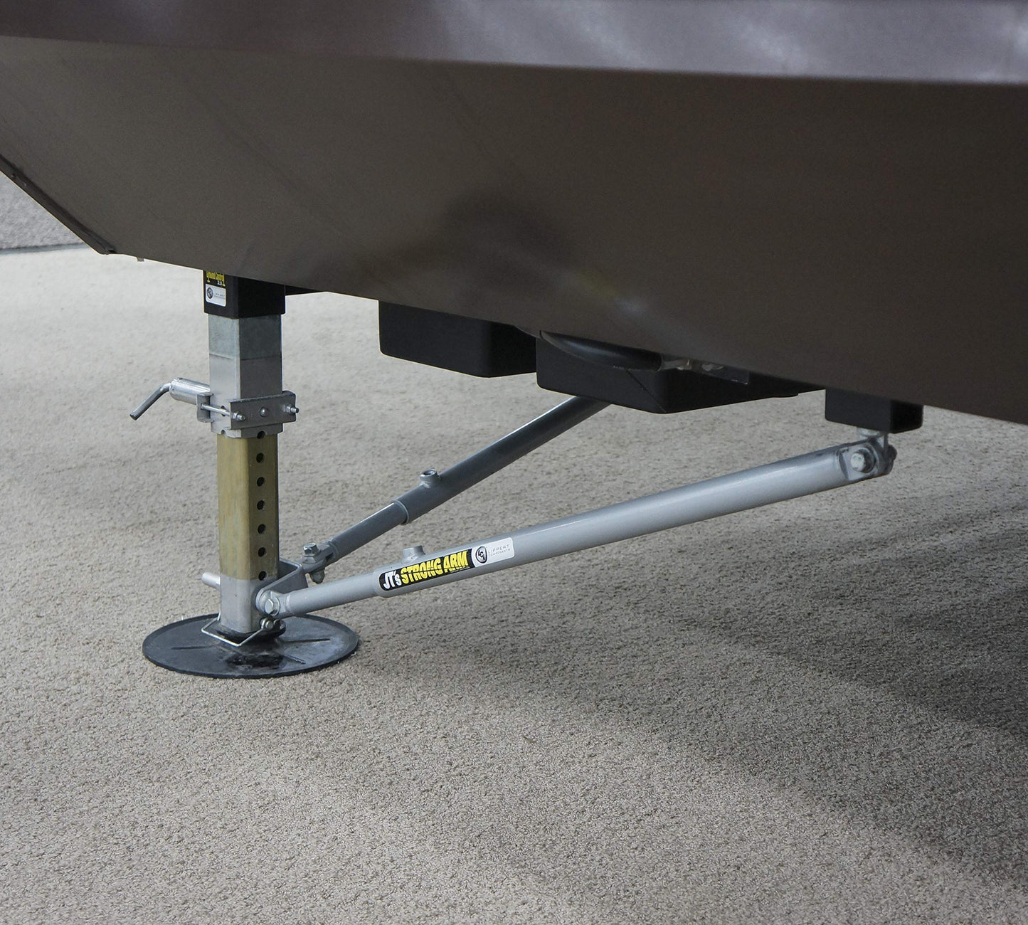 JT's Strong Arm Fifth-Wheel Jack Stabilizer Kit, Bolt-On Installation, Universal Compatibility, Telescoping Tubes, Eliminates Chassis Movement - 191023