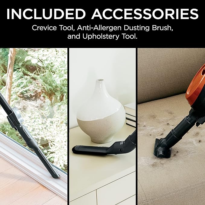 Shark Rocket Ultra-Light Corded Bagless Vacuum for Carpet and Hard Floor Cleaning with Swivel Steering (HV301), Gray/Orange
