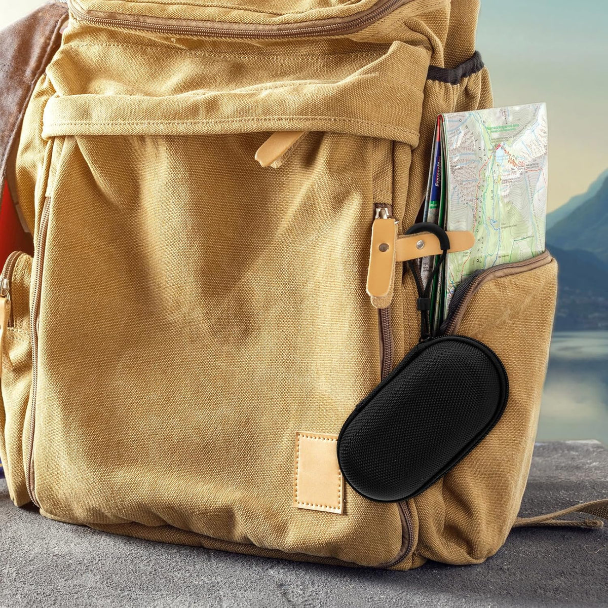 Matwsec MP3 Mini-Portable Case for Earphone Protective Hard Shell Travel Carrying Case Bag with Dual Zipper and Hook