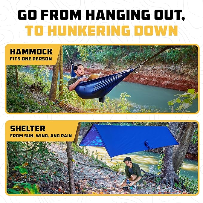 Wise Owl Outfitters Camping Hammock – 500lbs Portable Hammock with Tree Straps - Travel, Backpacking, Hiking, Outdoors Camping Gear - Single or Double
